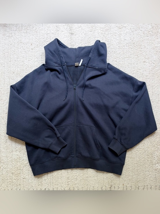 twik Tops - Blue oversized zip up hoodie
